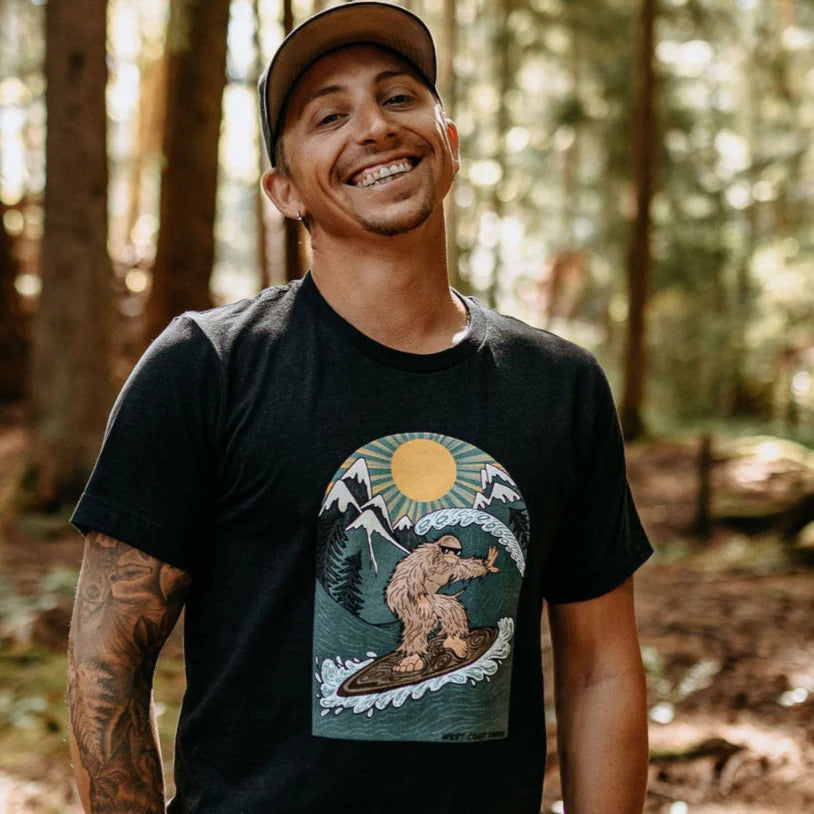 West Coast Karma-Surfing Sasquatch Tee