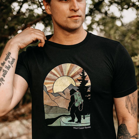 West Coast Karma - Retro Sasquatch Hiking Tee