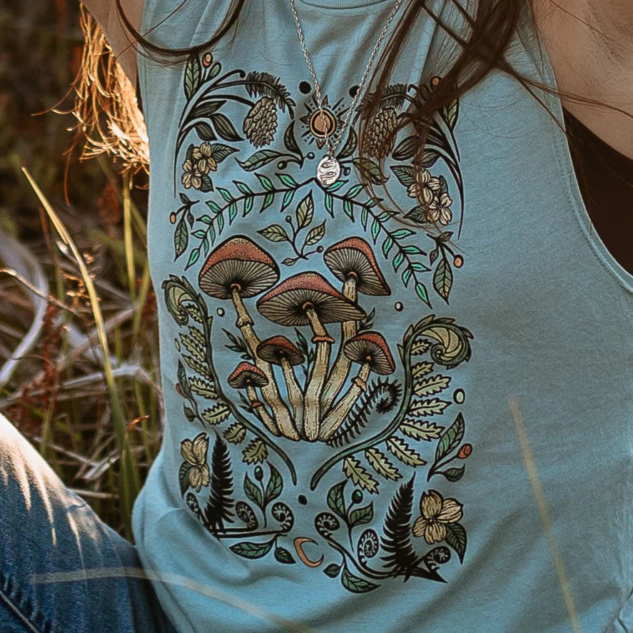 West Coast Karma - Cottage Mushroom Muscle Tank