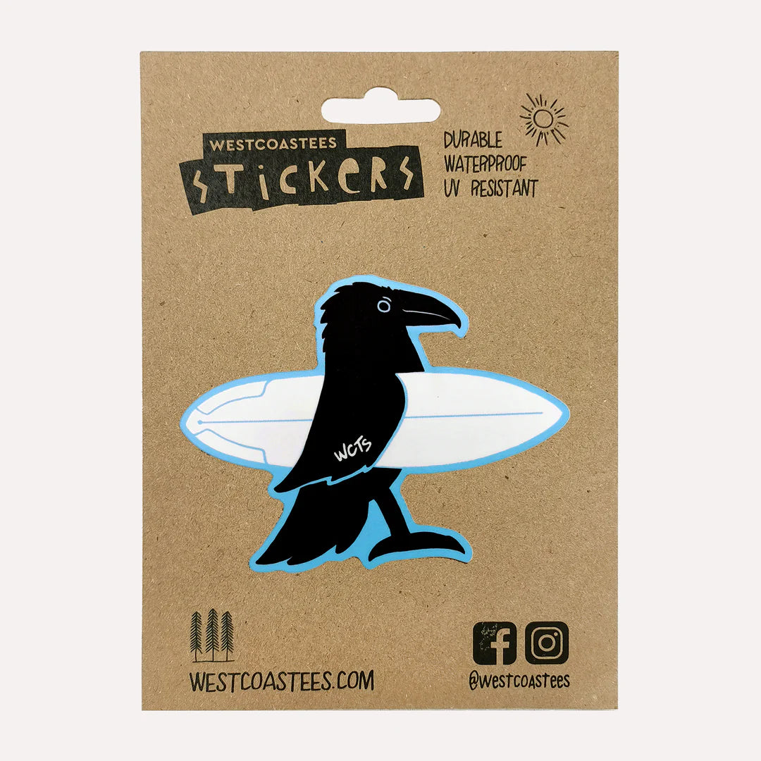 Westcoastees - Raven Surfer Sticker