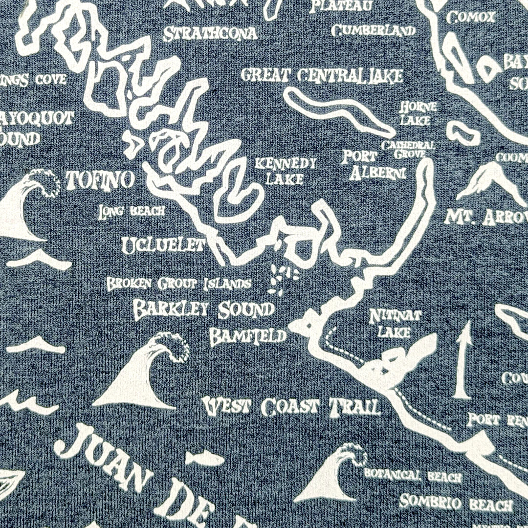 Westcoastees - Adult Van Isle Map Zip Up Hoodie