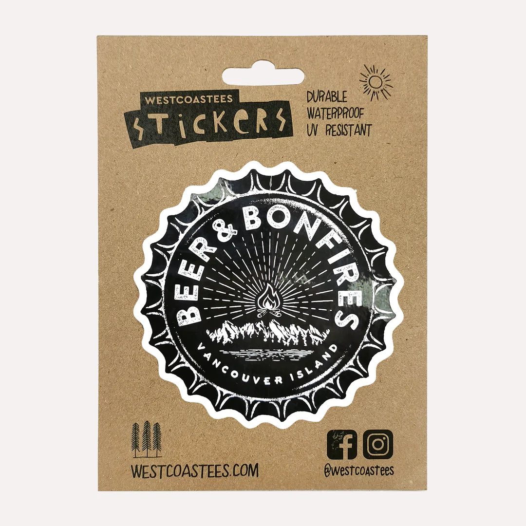 Westcoastees - Beer and Bonfire Sticker