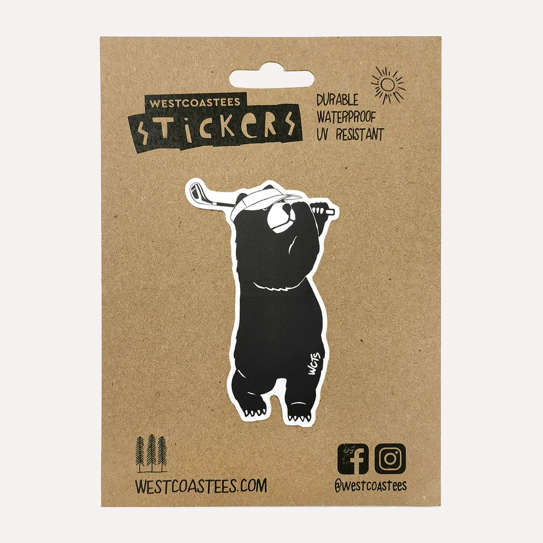 Westcoastees - Golf Bear Sticker