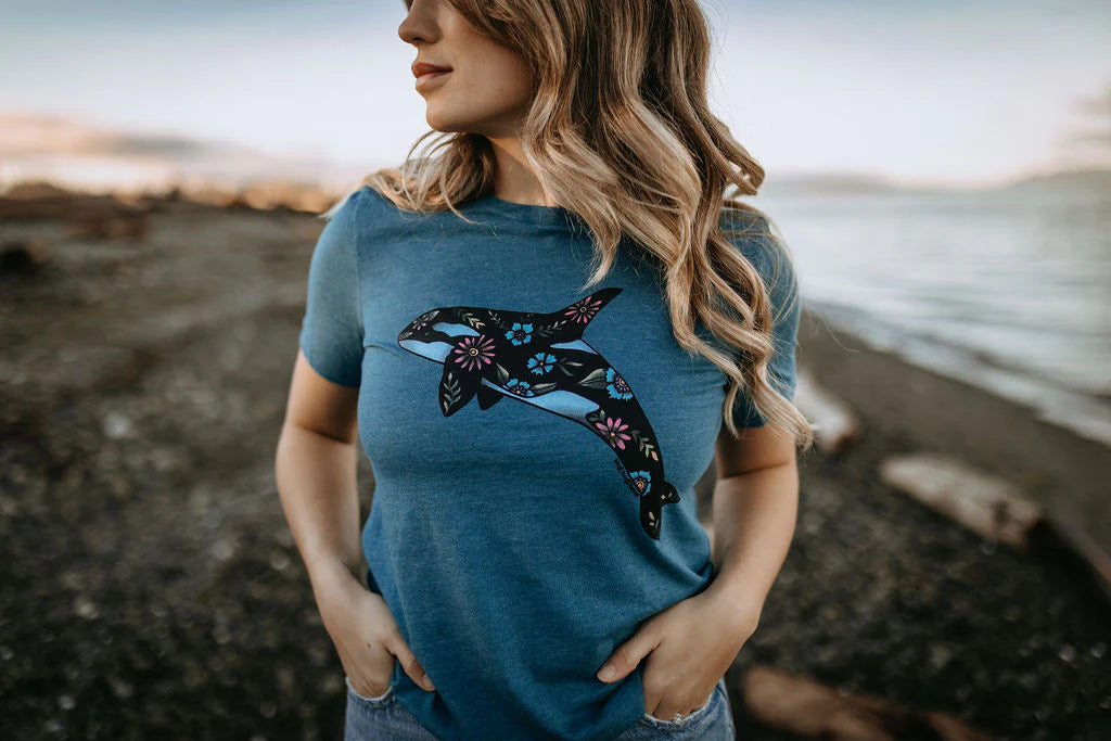 West Coast Karma-Floral Orca Relaxed Fit Tee