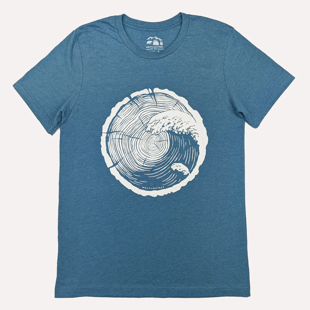 Westcoastees - Adult Unisex Tree Wave Graphic Tee